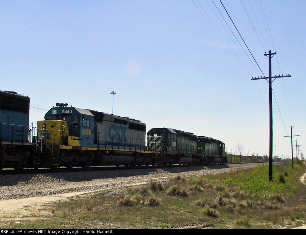 CSX 8149 and a pair of leasers